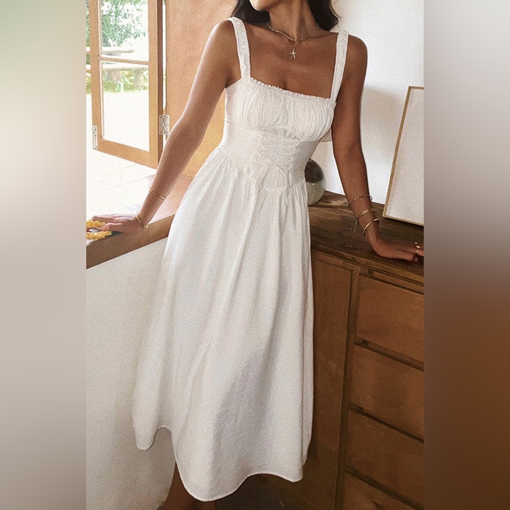 Yellow Coastal Cowgirl Corset Long Dress